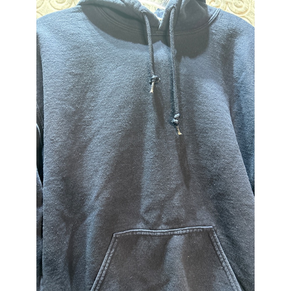 Gilden Navy Blue‎ Hooded Sweatshirt Pullover Hoodie Pocket size M - Picture 4 of 9